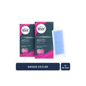Veet Professional 2x40 Adet Hassas Ciltler için Ağda Bandı