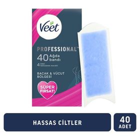 Veet Professional 2x40 Adet Hassas Ciltler için Ağda Bandı