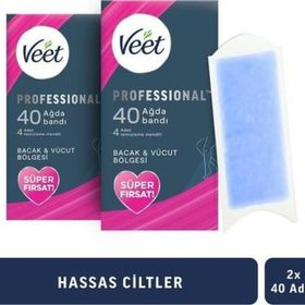 Veet Professional 2x40 Adet Hassas Ciltler için Ağda Bandı