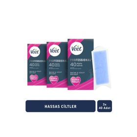Veet Professional Hassas Ciltler İçin 3x40 120 Adet Ağda Bandı