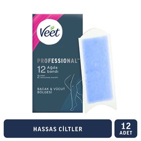 Veet Profesyonel Hassas Ciltler 12'li Ağda Bandı