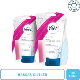 Veet Pure Duşta Hassas Ciltler 2x150 ml Tüy Dökücü Krem