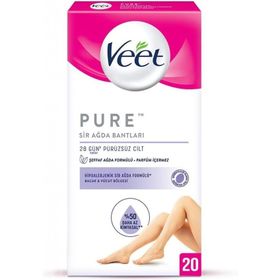 Veet Pure Hipoalerjenik Yüz Bölgesi Özel Hassas Ciltler için 20'li Sir Ağda Bandı