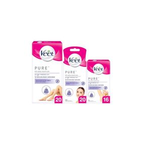 Veet Pure Komple Bakım Seti Hipoalerjenik 20'li Ağda 20'li Yüz AğdaBandı 16'lı Bikini Koltuk Altı Ağda