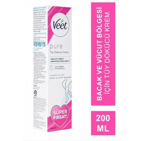 Veet Pure Tüy Dökücü Krem 200 ml Hassas Ciltler için Bacak ve Vücut Bölgesi