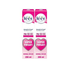 Veet Süper Fırsat Paketi Bacak ve Vücut Bölgesi Normal Ciltler 2x200 ml Tüy Dökücü Krem