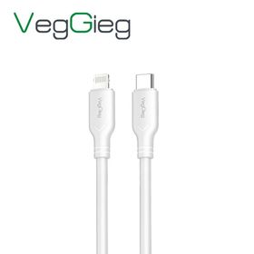 Veggieg 1.2 mt 27W Type-C to Lightning iPhone iPad Uyumlu PD Hızlı Şarj ve Data Kablosu