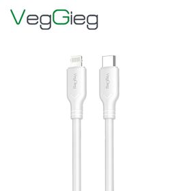 Veggieg 1.2 mt 27W Type-C to Lightning iPhone iPad Uyumlu PD Hızlı Şarj ve Data Kablosu