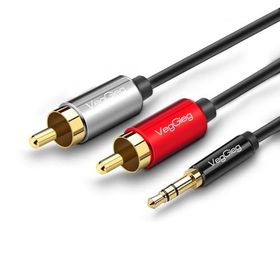 Veggieg 1.5 mt 3.5 mm AUX to 2 RCA Ses Kablosu