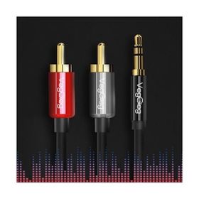 Veggieg 1.5 mt 3.5 mm AUX to 2 RCA Ses Kablosu