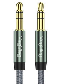 Veggieg 1 mt 3.5 mm Jack TRS Hi-Fi Örgülü AUX Ses Kablosu
