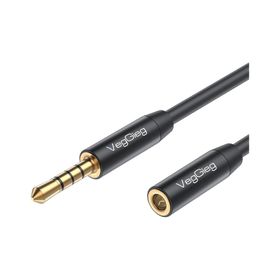 Veggieg 1 mt 3.5 mm TRSS AUX Kulaklık Mikrofon Ses Uzatma Kablosu