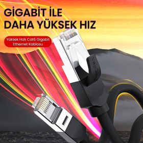 Veggieg 1 mt Cat6 1000 MBPS Gigabit FTP RJ45 Ethernet Ağ Kablosu