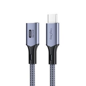 Veggieg 1 mt E-Mark 240W 40 GBPS Thunderbolt 4 8K 60 Hz Type-C USB 4.0 Uzatma Kablosu
