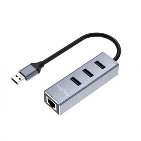 Veggieg 100 MBPS USB Type-C to RJ45 Ethernet LAN Çevirici ve 3 Portlu Çoklayıcı Adaptör USB 2.0 Hub