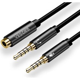 Veggieg 3.5 mm Kulaklık ve Mikrofon Ayırıcı Y Kablo