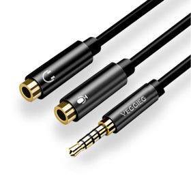 Veggieg 3.5 mm Kulaklık ve Mikrofon Birleştirici Y Kablo