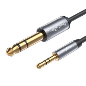 Veggieg 3.5 mm to 6.35 mm Stereo TRS Enstrüman Amfi AUX Ses Kablosu