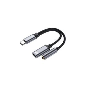 Veggieg 3.5 mm Type-C to Kulaklık ve Type-C Şarj Dönüştürücü Adaptör