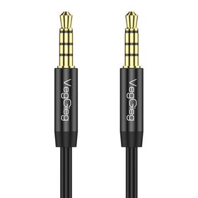 Veggieg 5 mt 3.5 mm TRRS 4 Kutuplu Mikrofon Destekli Erkek to Erkek Jack Hi-Fi Stereo Aux Ses Kablosu