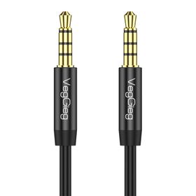 Veggieg 5 mt 3.5 mm TRRS 4 Kutuplu Mikrofon Destekli Erkek to Erkek Jack Hi-Fi Stereo Aux Ses Kablosu