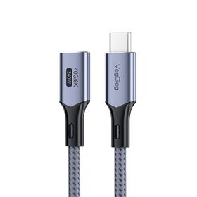 Veggieg 50 cm E-Mark 240W 40 GBPS Thunderbolt 4 8K 60 Hz Type-C USB 4.0 Uzatma Kablosu