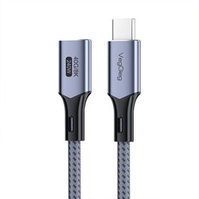 Veggieg 50 cm E-Mark 240W 40 GBPS Thunderbolt 4 8K 60 Hz Type-C USB 4.0 Uzatma Kablosu