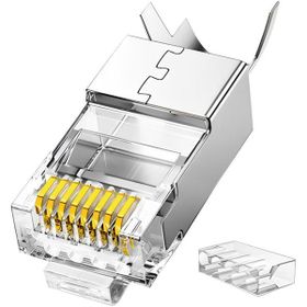 Veggieg CAT7 10 Gigabit Metal RJ45 Altın Kaplama Korumalı 25 Adet Ethernet Konnektörü
