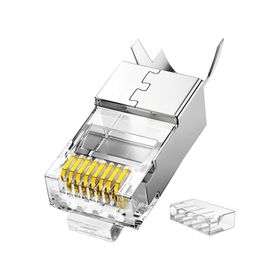 Veggieg CAT7 10 Gigabit Metal RJ45 Altın Kaplama Korumalı 25 Adet Ethernet Konnektörü