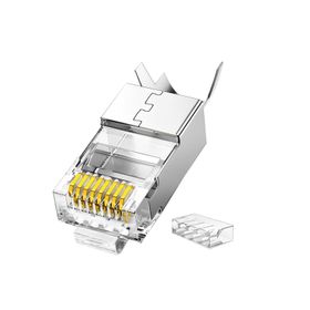 Veggieg CAT7 10 Gigabit Metal RJ45 Altın Kaplama Korumalı 25 Adet Ethernet Konnektörü