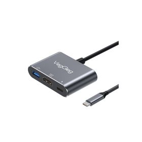 Veggieg PD100W Type-C to 4K HDMI Type-C USB-A 3.0 Hub Dönüştürücü Adaptör