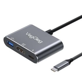 Veggieg PD100W Type-C to 4K HDMI Type-C USB-A 3.0 Hub Dönüştürücü Adaptör