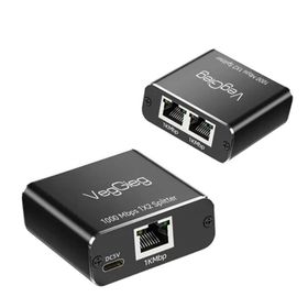 Veggieg RJ45 1 Giriş 2 Çıkış Gigabit Ethernet Çoklayıcı Splitter Adaptör