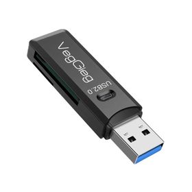 Veggieg USB 2.0 Siyah SD ve Micro SD Hafıza Kart Okuyucu