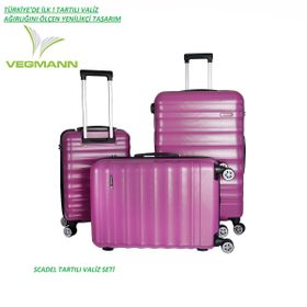 Vegmann Scadel Violet 3'lü Tartılı Valiz Seti