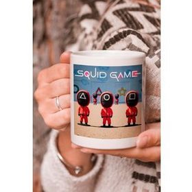 Vektörel Çizim Squid Game Logo Baskılı Kupa