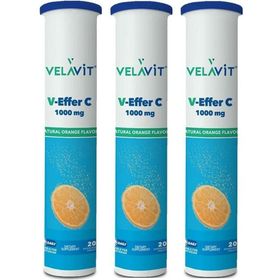 Velavit V-Effer C 1000 mg Portakal Aromalı 3x20 Efervesan Tablet