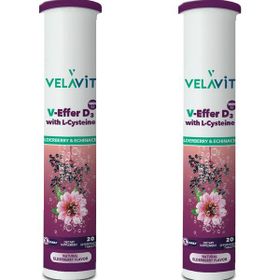 Velavit V-Effer D3 with L-Cysteine Kara Mürver Aromalı 2x20 Efervesan Tablet