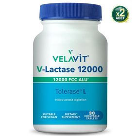 Velavit V-Lactase 12000 FCC 2x30 Çiğnenebilir Tablet