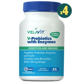 Velavit V-Probiotics with Enzymes 4x30 Kapsül