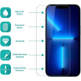 Veltex iPhone 14 0.26 mm 9H Yüksek Dayanıklı Cam Ekran Koruyucu