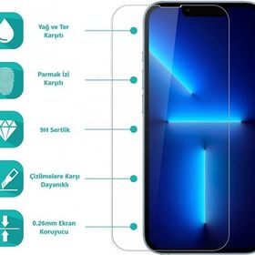 Veltex iPhone 14 0.26 mm 9H Yüksek Dayanıklı Cam Ekran Koruyucu