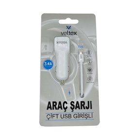Veltex Vtx-032 3.4a Çift Girişli (micro) Kablolu Araç Şarj Aleti