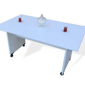 Vena 120x70x60 cm Beyaz Tekerlekli Sehpa
