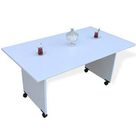 Vena 120x70x60 cm Beyaz Tekerlekli Sehpa