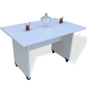 Vena 90x60x60 cm Beyaz Tekerlekli Sehpa