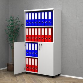 Vena Beyaz 80x35x150 cm Tam Kapak Ofis Dolabı