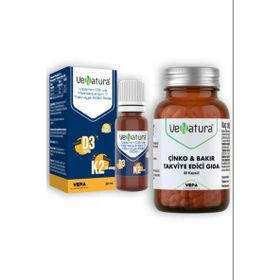 Venatura Çinko Bakır 60 Kapsül + Vitamin D3 K2 20 ml Damla