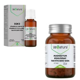 Venatura Magnezyum Bisglisinat 60 Tablet + Vitamin D3 K2 20 ml Damla
