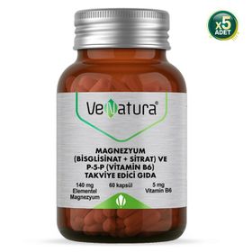 Venatura Magnezyum Bisglisinat Sitrat P-5-P Vitamin B6 5x60 Kapsül